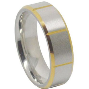 (Wholesale)Tungsten Carbide Beveled Edges Ring - TG1441A