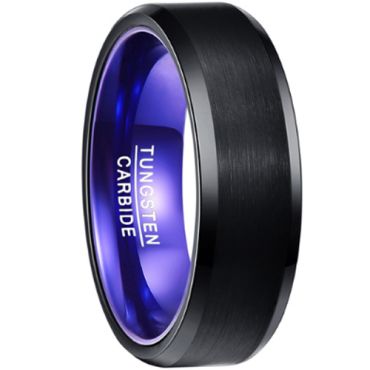 (Wholesale)Tungsten Carbide Aluminum Black Purple Ring-TG152