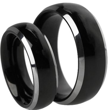 (Wholesale)Tungsten Carbide Beveled Edges Ring-1561