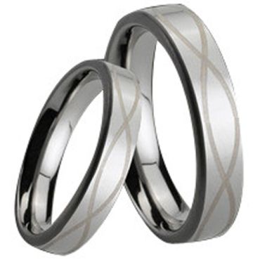 (Wholesale)Tungsten Carbide Pipe Cut Infinity Ring - TG161