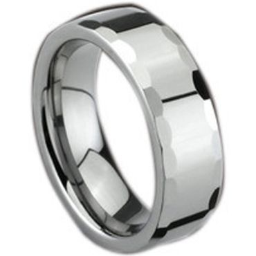 (Wholesale)Tungsten Carbide Faceted Ring - TG1677