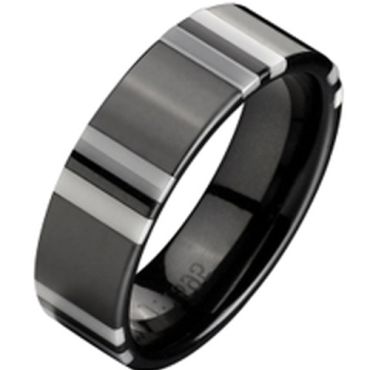 (Wholesale)Black White Ceramic Ring - TG2337