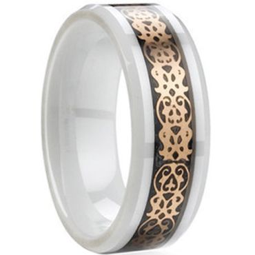 (Wholesale)White Ceramic Ring - TG2446