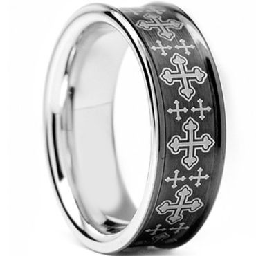 (Wholesale)Tungsten Carbide Concave Cross Ring - TG2525
