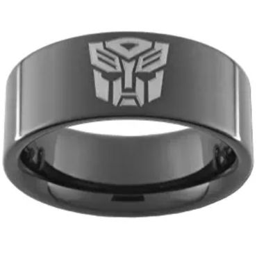 (Wholesale)Black Tungsten Carbide Transformer Ring - TG2545