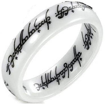 (Wholesale)White Ceramic Lord The Rings Ring Power - TG2755