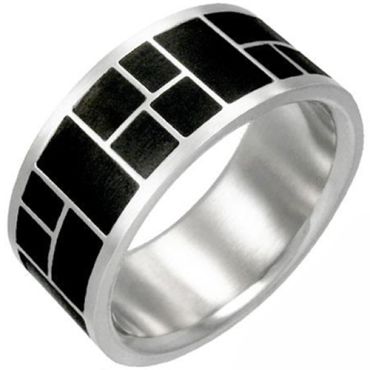 (Wholesale)Tungsten Carbide Checkered Flag Ring-TG2998