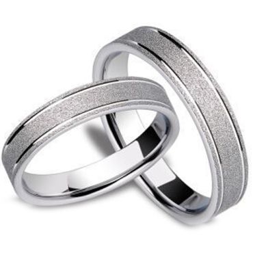 (Wholesale)Tungsten Carbide SandBlasted Ring - TG3163A