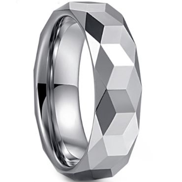 (Wholesale)Tungsten Carbide Faceted Ring - TG1660