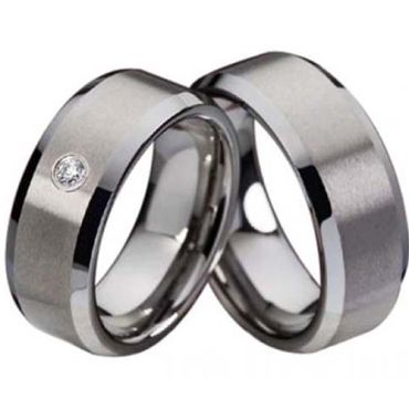 (Wholesale)Tungsten Carbide Beveled Edges Ring - TG3556