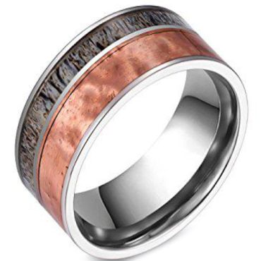 (Wholesale)Tungsten Carbide Deer Antler Camo Ring - TG3801