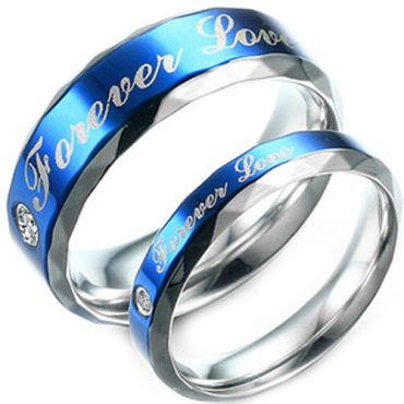 (Wholesale)Tungsten Carbide Forever Love Faceted Ring - TG3804