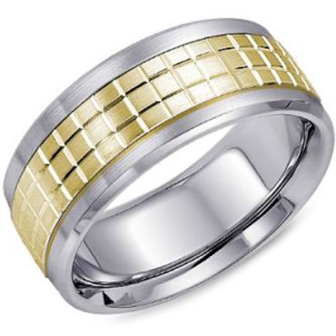 (Wholesale)Tungsten Carbide Horizontal & Vertical Groove Ring -