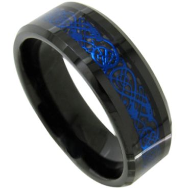 (Wholesale)Black Tungsten Carbide Dragon Ring-TG4487