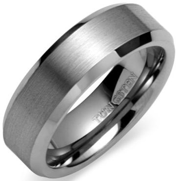 (Wholesale)Tungsten Carbide Beveled Edges Ring - TG613