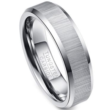 (Wholesale)Tungsten Carbide Beveled Edges Ring - TG616