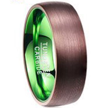 (Wholesale)Tungsten Carbide Aluminum Espresso Green Ring-941