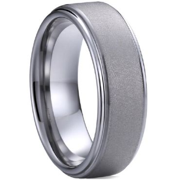 (Wholesale)Tungsten Carbide Sandblasted Ring - TG4509A