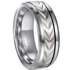 (Wholesale)Tungsten Carbide Tire Tread Ring-00375