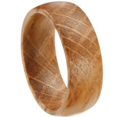 (Wholesale)Koa Wood Dome Court Ring-01418
