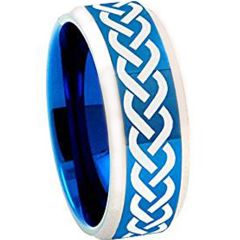 (Wholesale)Tungsten Carbide Celtic Beveled Edges Ring - 1002