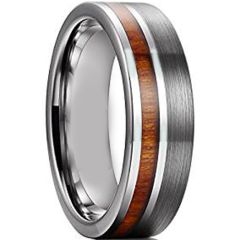 (Wholesale)Tungsten Carbide Offset Wood Ring - TG2389AA
