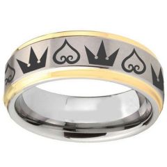 (Wholesale)Tungsten Carbide Kingdom & Hearts Ring - TG1365