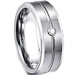 (Wholesale)Tungsten Carbide Ring With Cubic Zirconia - TG1449