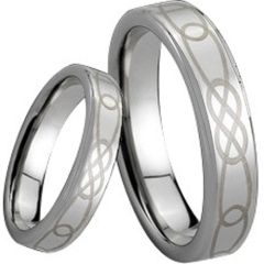 (Wholesale)Tungsten Carbide Pipe Cut Celtic Ring - TG171
