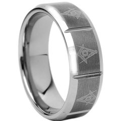 (Wholesale)Tungsten Carbide Masonic Ring-1760