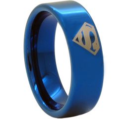 (Wholesale)Tungsten Carbide Pipe Cut SuperMan Ring - TG1768AA