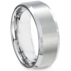 (Wholesale)Tungsten Carbide Beveled Edges Ring-200