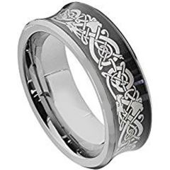 (Wholesale)Tungsten Carbide Concave Dragon Ring - TG2130