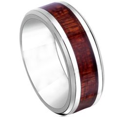 (Wholesale)Tungsten Carbide Wood Ring - TG2594