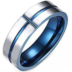 (Wholesale)Tungsten Carbide Vertical & Horizontal Groove Ring-25