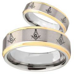 (Wholesale)Tungsten Carbide Masonic Ring - TG2743