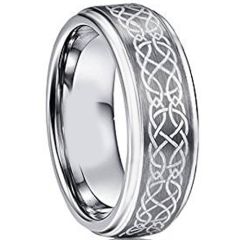 (Wholesale)Tungsten Carbide Celtic Step Edges Ring-TG2760AA