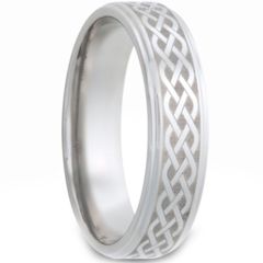 (Wholesale)Tungsten Carbide Celtic Step Edges Ring - TG2979