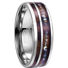 (Wholesale)Tungsten Carbide Wood Shell Ring - TG3085