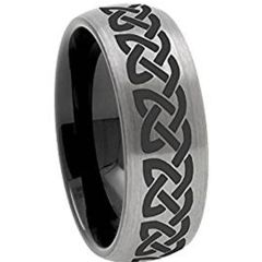 (Wholesale)Tungsten Carbide Dome Celtic Ring - 3106