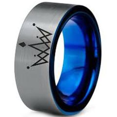 (Wholesale)Tungsten Carbide King Crown Flat Ring-3199