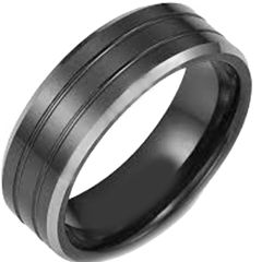 (Wholesale)Tungsten Carbide Double Groove Ring - TG3373