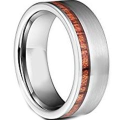 (Wholesale)Tungsten Carbide Offset Wood Ring - TG3498A