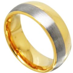 (Wholesale)Tungsten Carbide Dome Offset Line Ring - TG4369