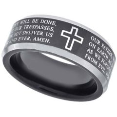 (Wholesale)Tungsten Carbide Cross Prayer Ring - TG3586