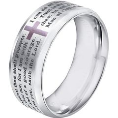 (Wholesale)Tungsten Carbide Cross Prayer Ring-3599