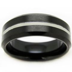 (Wholesale)Tungsten Carbide Center Groove Ring - TG3612