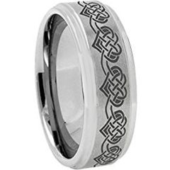 (Wholesale)Tungsten Carbide Heart Step Edges Ring - 3641