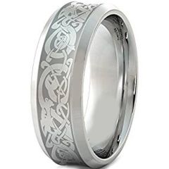 (Wholesale)Tungsten Carbide Beveled Edges Dragon Ring - TG309AA