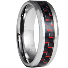 (Wholesale)Tungsten Carbide Ring With Carbon Fiber - TG3699
